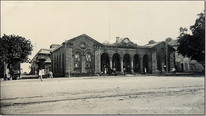 Port Louis – The General Post Office – with Railway Tracks in front – 1930s